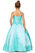 Girls Floral Lace Applique Princess Ball Gown Dress 2-16
